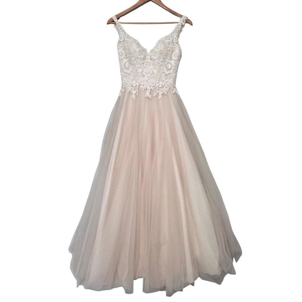 Stella York Bridal Dress Beaded Lace Tulle Princess Wedding Gown Size 4-6 XS / S